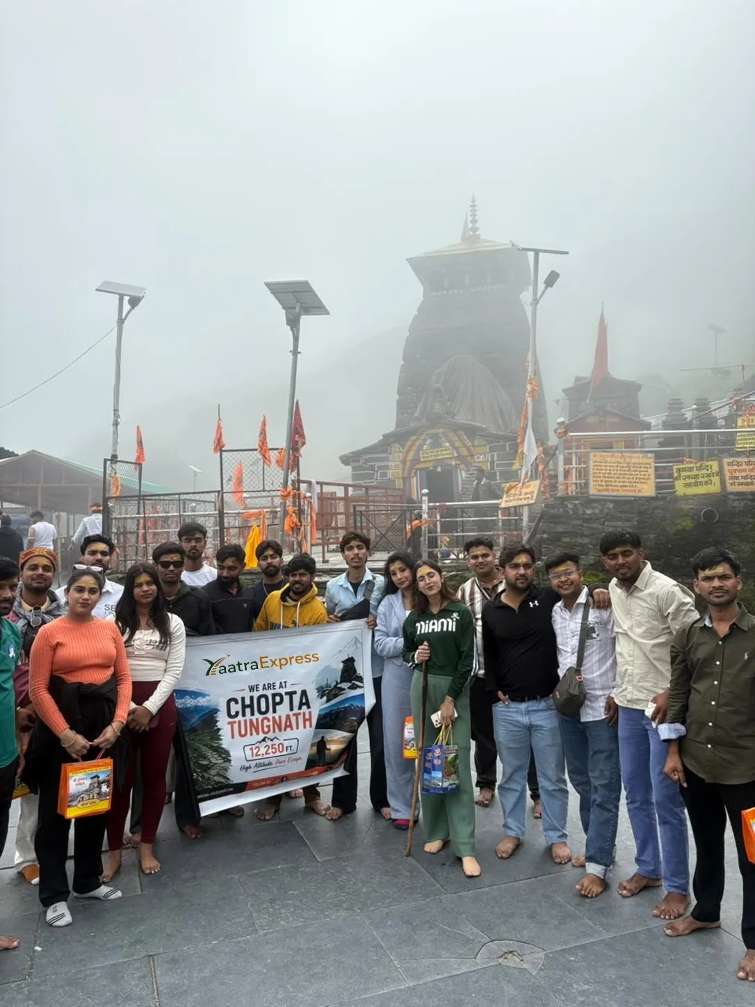 YaatraExpress trekkers at Chopta Tungnath Trek - group photo 3